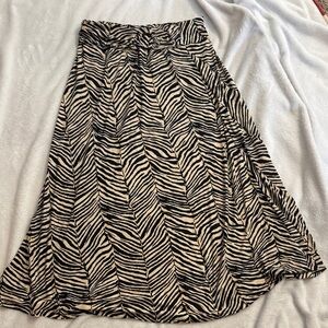 Robert Louis Black and Cream Zebra-Print Maxi Skirt